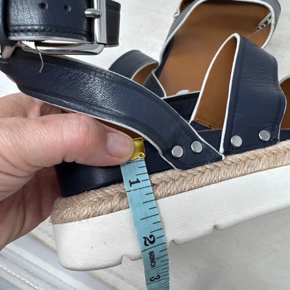 Sarto Franco Sarto Espadrille Platform Sandals Navy Blue Size 8 Nautical Summer